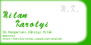 milan karolyi business card